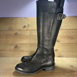 timberland banfield womens size 7.5 shoes black leather tall heel boots